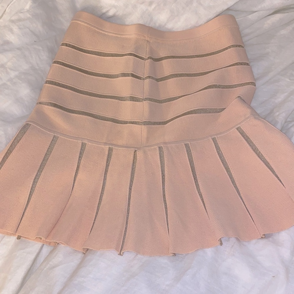 Ronny Kobo Flared Pink Mini Knit Skirt